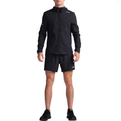 2XU Men's Aero Jacket Black/Silver Reflective