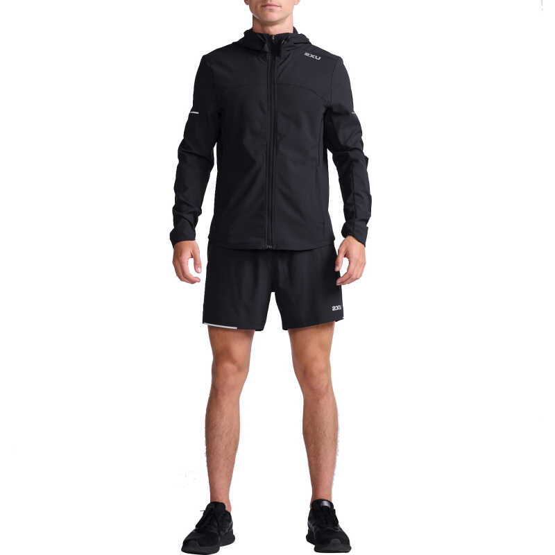 2XU Men's Aero Jacket Black/Silver Reflective