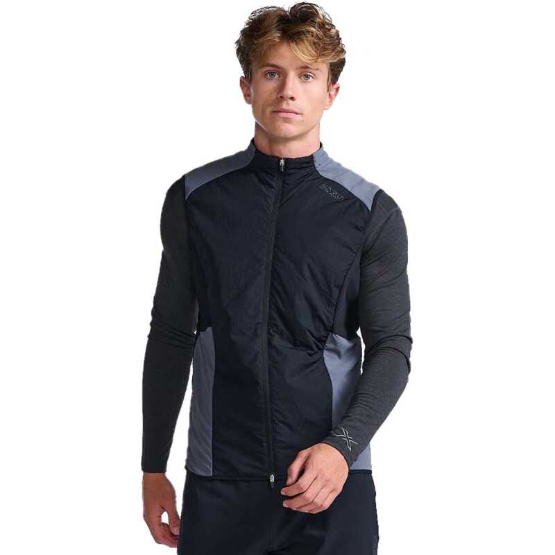 2XU Men's Light Speed Hybrid Vest Black/Turbulence 2XU Men's Light Speed Hybrid Vest Black/Turbulence