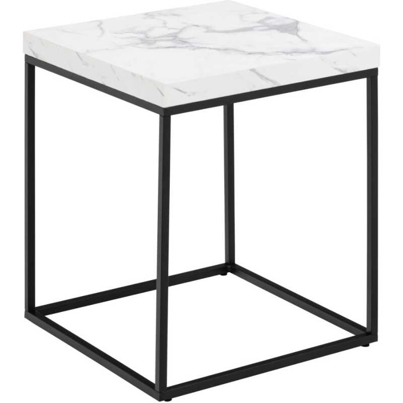 ACT NORDIC Barossa soffbord, fyrkantigt - vitt papper Carrara marmorlook och svart stål ACT NORDIC Barossa soffbord, fyrkantigt - vitt papper Carrara marmorlook och svart stål