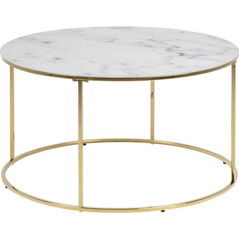 ACT NORDIC Bolton - A1 Soffbord - Vitt / Guld Glas / Metall, Runt ACT NORDIC Bolton - A1 Soffbord - Vitt / Guld Glas / Metall, Runt