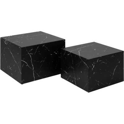 ACT NORDIC Dice soffbord, fyrkantigt - svart Marquina-marmorpapper