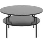 ACT NORDIC Goldington soffbord med 1 hylla i svart MDF - svart melamin med marmortryck och metall