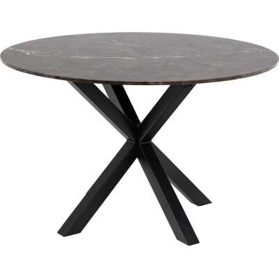 ACT NORDIC Heaven matbord, runt - brun Emperador marmor och svart metall