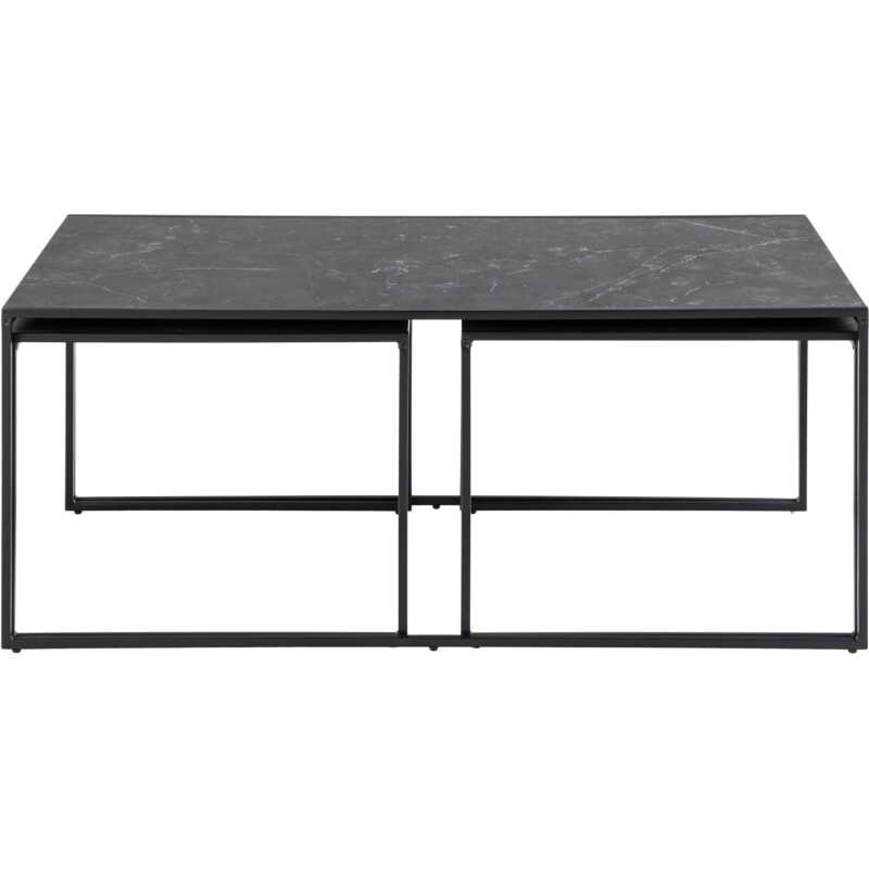 ACT NORDIC Infinity soffbord - svart Izmir melaminmarmor och svart metall ACT NORDIC Infinity soffbord - svart Izmir melaminmarmor och svart metall