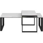 ACT NORDIC Katrine Soffbordsset - Vitt Glas / Keramik och Svart Metall