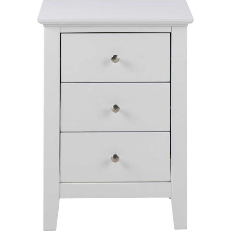 ACT NORDIC Linnea sängbord, med 3 lådor - vit MDF ACT NORDIC Linnea sängbord, med 3 lådor - vit MDF