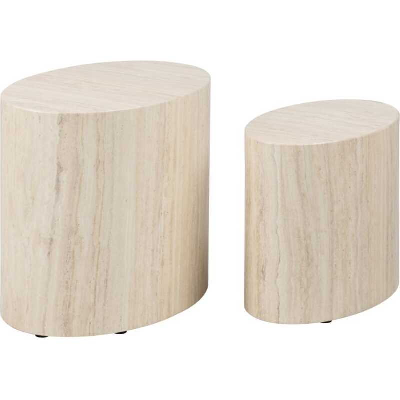 ACT NORDIC Mice soffbord, ovalt - beige travertinpapper ACT NORDIC Mice soffbord, ovalt - beige travertinpapper