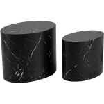 ACT NORDIC Mice soffbord, ovalt - svart Marquina-marmorpapper
