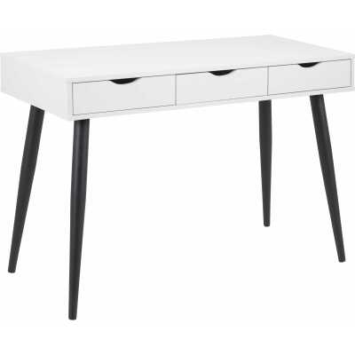 ACT NORDIC Neptune skrivbord - vit / svart melamin / metall, med 3 lådor