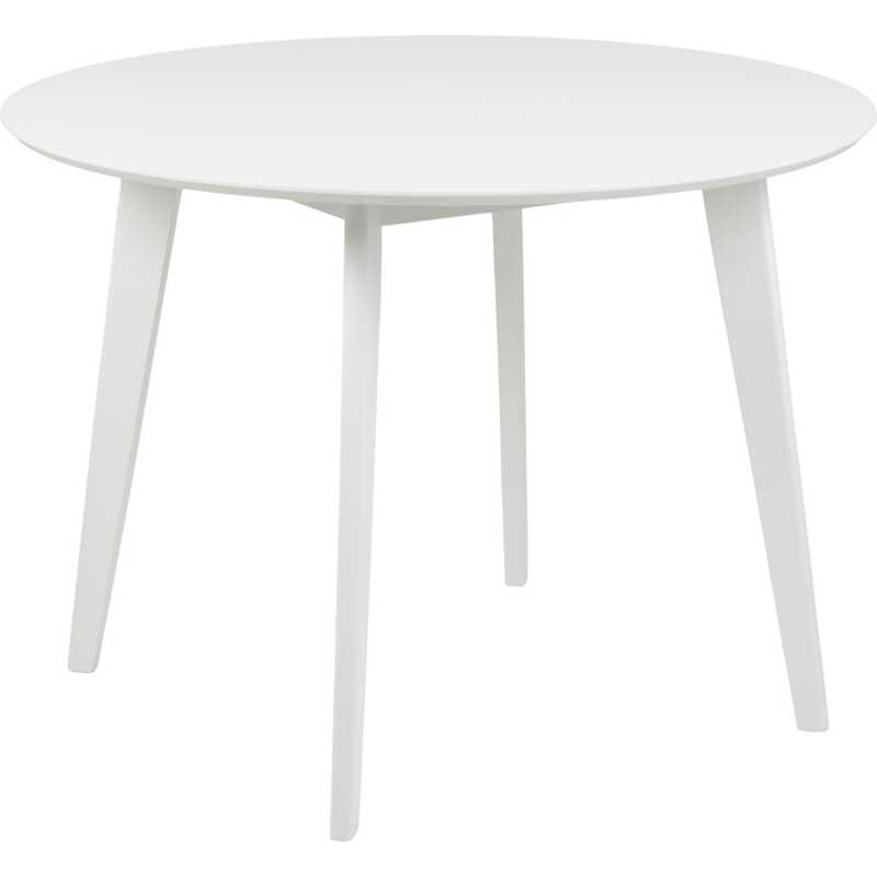 ACT NORDIC Roxby matbord, runt - vit MDF och gummiträ ACT NORDIC Roxby matbord, runt - vit MDF och gummiträ