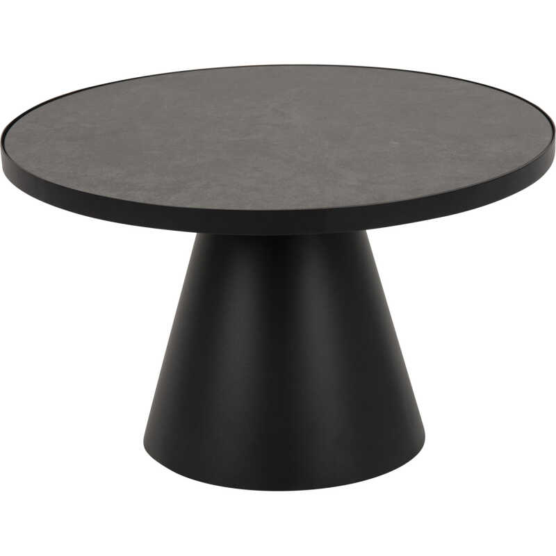ACT NORDIC Soli Runt Soffbord - Fairbanks Svart Glas / Keramik och Svart Metall