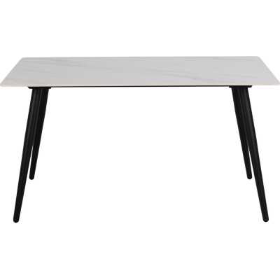 ACT NORDIC Wicklow matbord, rektangulärt - vit Unico keramik och svart metall
