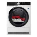 AEG Series 9000 TR958M6CE, Fristående, Frontmatad, Värmepump, Vit, Rotations-, Röra, Lucka med glasfönster