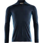 Aclima Men's WarmWool Polo Navy Blazer/Coastal Fjord