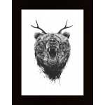 Angry Bear With Antlers Poster