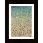 Aqua Ocean And Golden Pebbles Poster