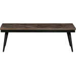 BEPUREHOME Rhombic soffbord, rektangulärt - naturlig återvunnen teak och svart järn