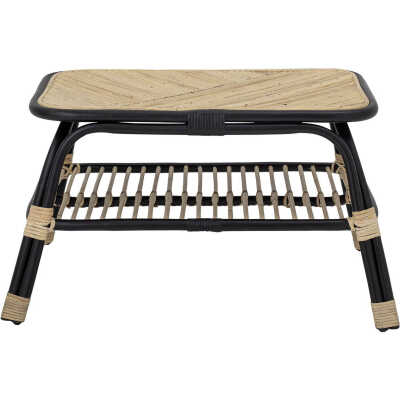 BLOOMINGVILLE Loue Sidobord, med Hylla, Rektangulärt - Svart / Naturlig Rotting