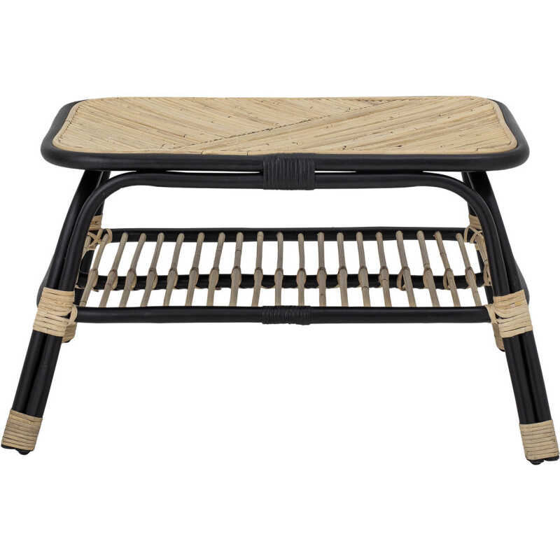 BLOOMINGVILLE Loue Sidobord, med Hylla, Rektangulärt - Svart / Naturlig Rotting