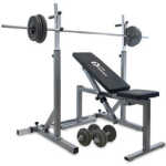 Bänk, Ställning, Skivstångsset & Hantelset 65 kg, JTC Power