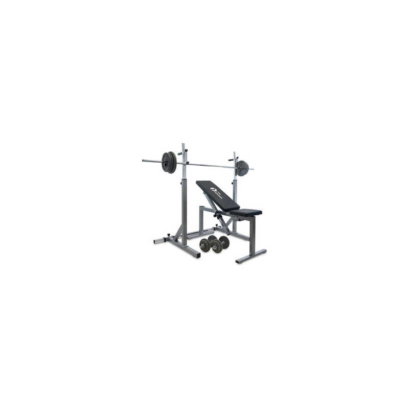 Bänk, Ställning, Skivstångsset & Hantelset 65 kg, JTC Power Bänk, Ställning, Skivstångsset & Hantelset 65 kg, JTC Power