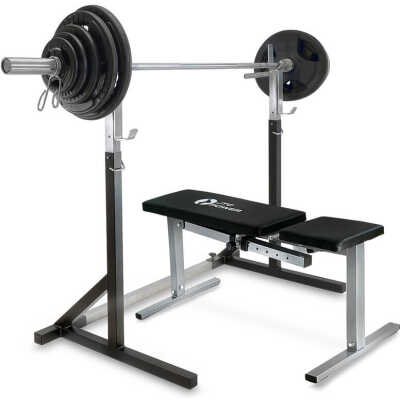 Bänk, Ställning & Tri-Grip Skivstångsset 87.5 kg, JTC Power