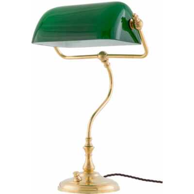 Bankirlampa Bordslampa Mässing/Grön