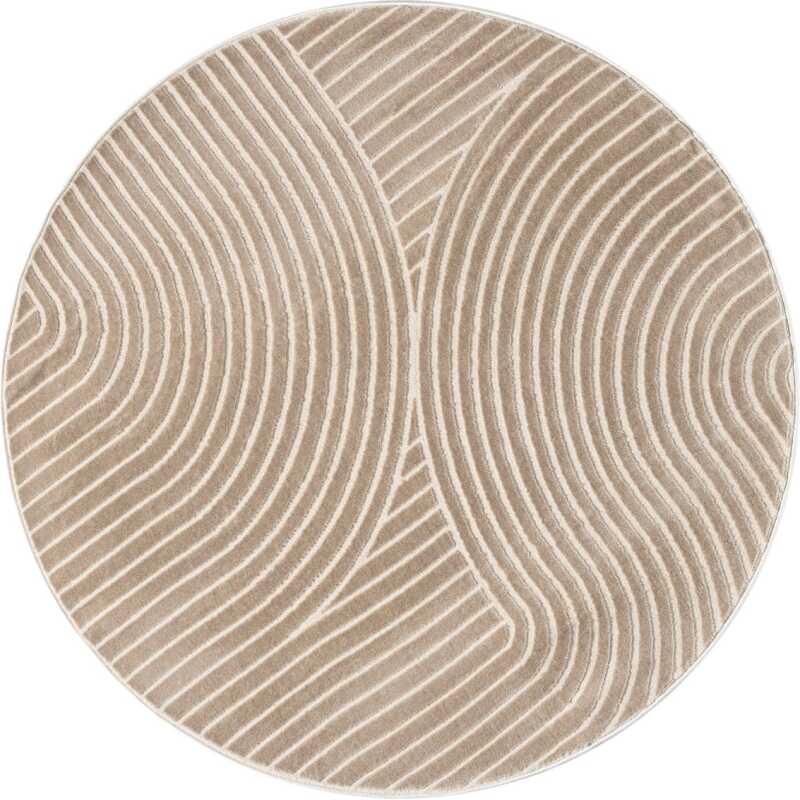 Bella Spin Mörkbeige Rund 200 cm Wiltonmatta Bella Spin Mörkbeige Rund 200 cm Wiltonmatta