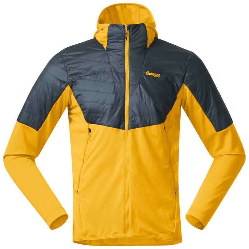 Bergans Men's Senja Midlayer Hood Jacket Light Golden Yellow/Orion Blue Bergans Men's Senja Midlayer Hood Jacket Light Golden Yellow/Orion Blue