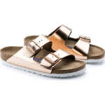 Birkenstock Women's Arizona Soft Footbed Lena Metallic Copper