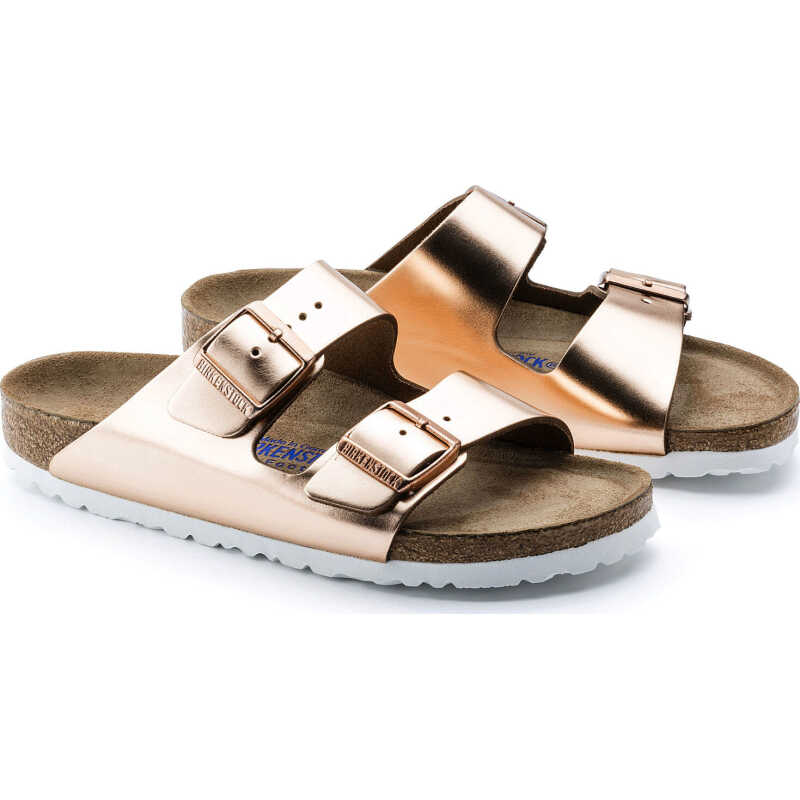 Birkenstock Women's Arizona Soft Footbed Lena Metallic Copper