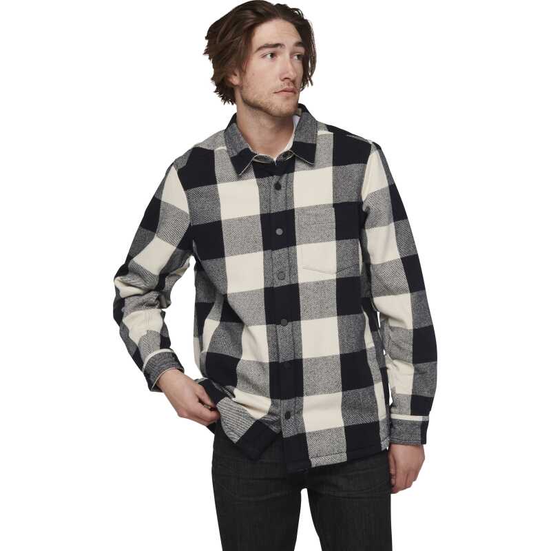 Black Diamond Men's Project Lined Flannel Black-Off White Plaid Black Diamond Men's Project Lined Flannel Black-Off White Plaid