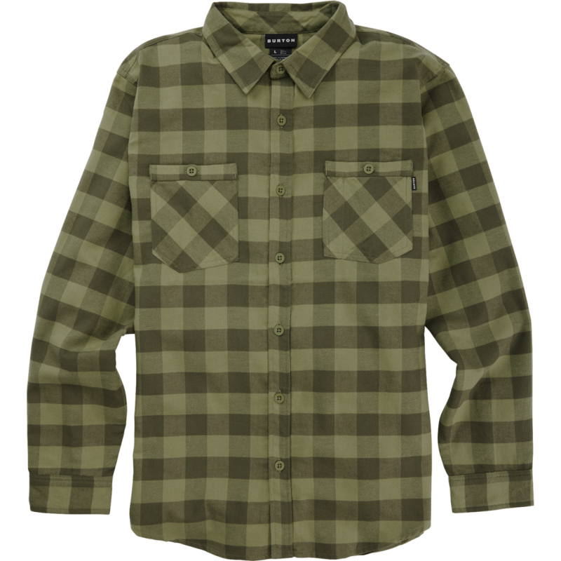 Burton Men's Favorite Long Sleeve Flannel Forest Moss Buffalo Plaid