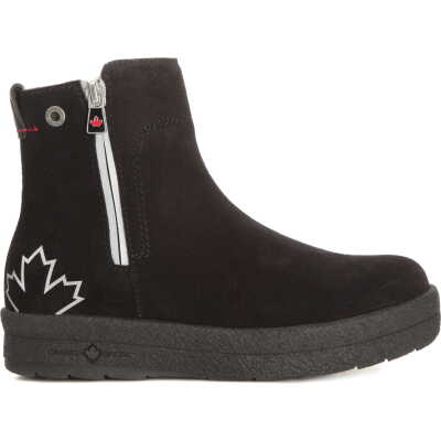 Canada Snow Women's Mount Baker Suede Boots Reflective Zip Black