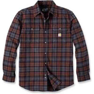Carhartt Men's Flannel L/S Plaid Shirt Mocha