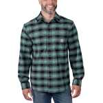 Carhartt Men's Flannel Long Sleeve Plaid Shirt Sea Pine