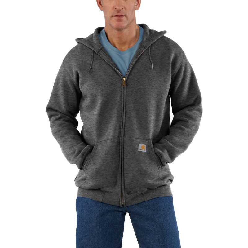 Carhartt Men's Zip Hooded Sweatshirt Carbon Heather Carhartt Men's Zip Hooded Sweatshirt Carbon Heather