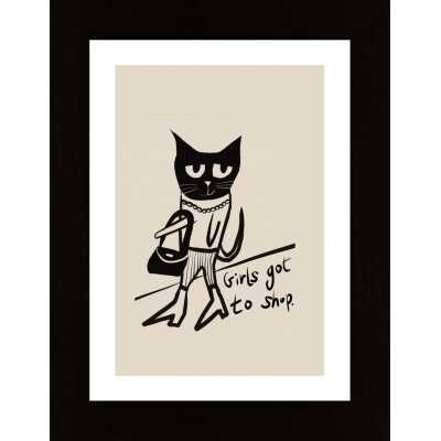 Cat Shopping Humour Poster