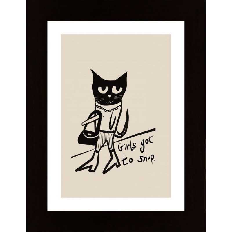 Cat Shopping Humour Poster