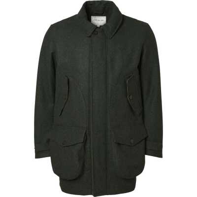 Chevalier Men's Burley Chevalite Wool Coat Dark Green Melange