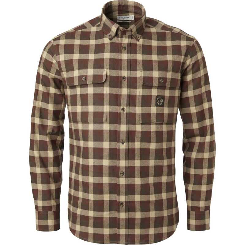Chevalier Men's Heron Flannel Shirt Holly Green Checked
