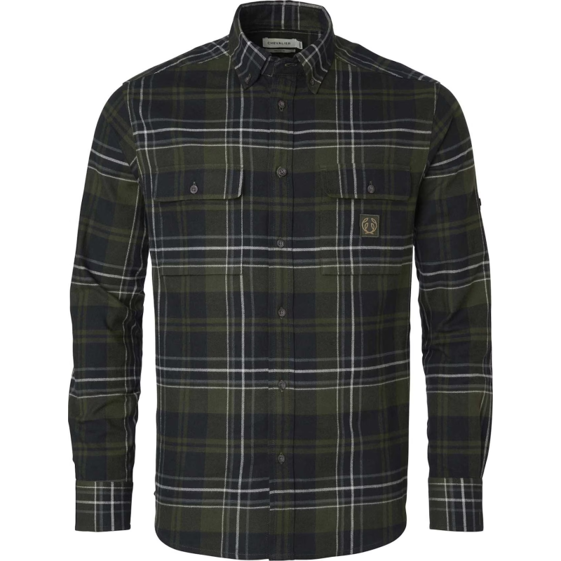 Chevalier Men's Heron Flannel Shirt October Green Checked Chevalier Men's Heron Flannel Shirt October Green Checked