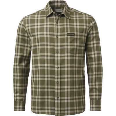 Chevalier Men's Teal Light Flannel Shirt Olive Green Checked