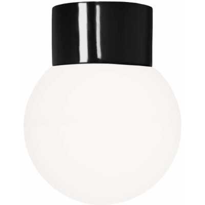 Classic Glob Matt Opalglas Svart Rak ⌀150mm