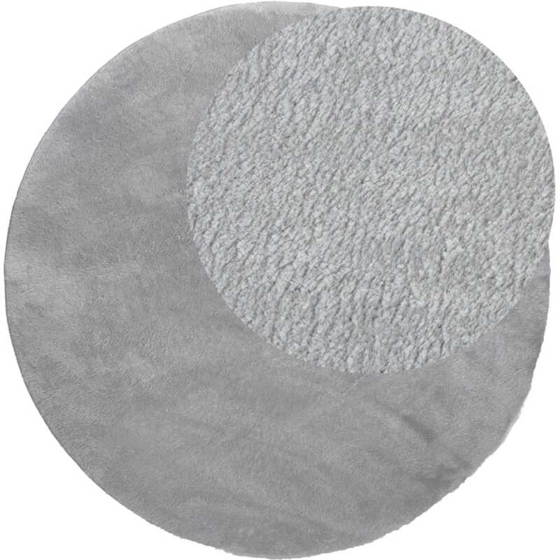 Cloudy Silver Rund 200 cm Tvättbar Mjuk Ryamatta Cloudy Silver Rund 200 cm Tvättbar Mjuk Ryamatta