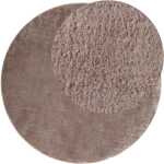 Cloudy Taupe Rund 120 cm Tvättbar Mjuk Ryamatta