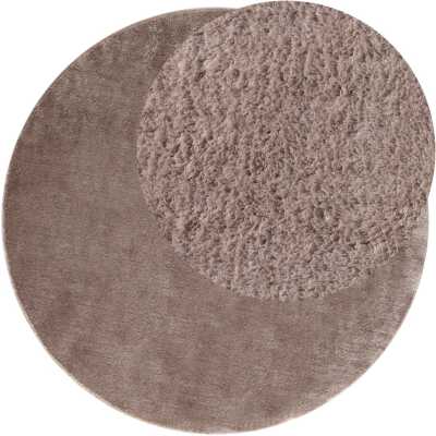 Cloudy Taupe Rund 120 cm Tvättbar Mjuk Ryamatta