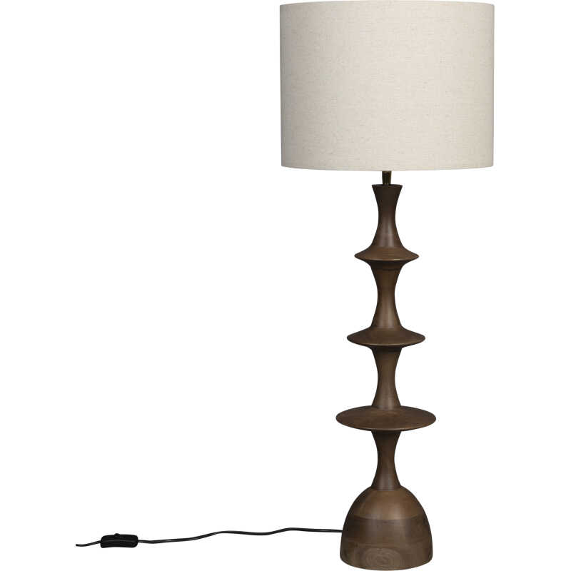 DUTCHBONE Cath bordslampa - linne och valnötsfärgat mangoträ DUTCHBONE Cath bordslampa - linne och valnötsfärgat mangoträ
