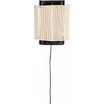 DUTCHBONE Elon vägglampa - beige/svart rep och svart metall
